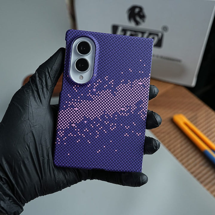 FRATO Z Fold 8 Series Purple Pixel Pattern Case Abstract Wave Design Case For Samsung Galaxy Z Fold 8