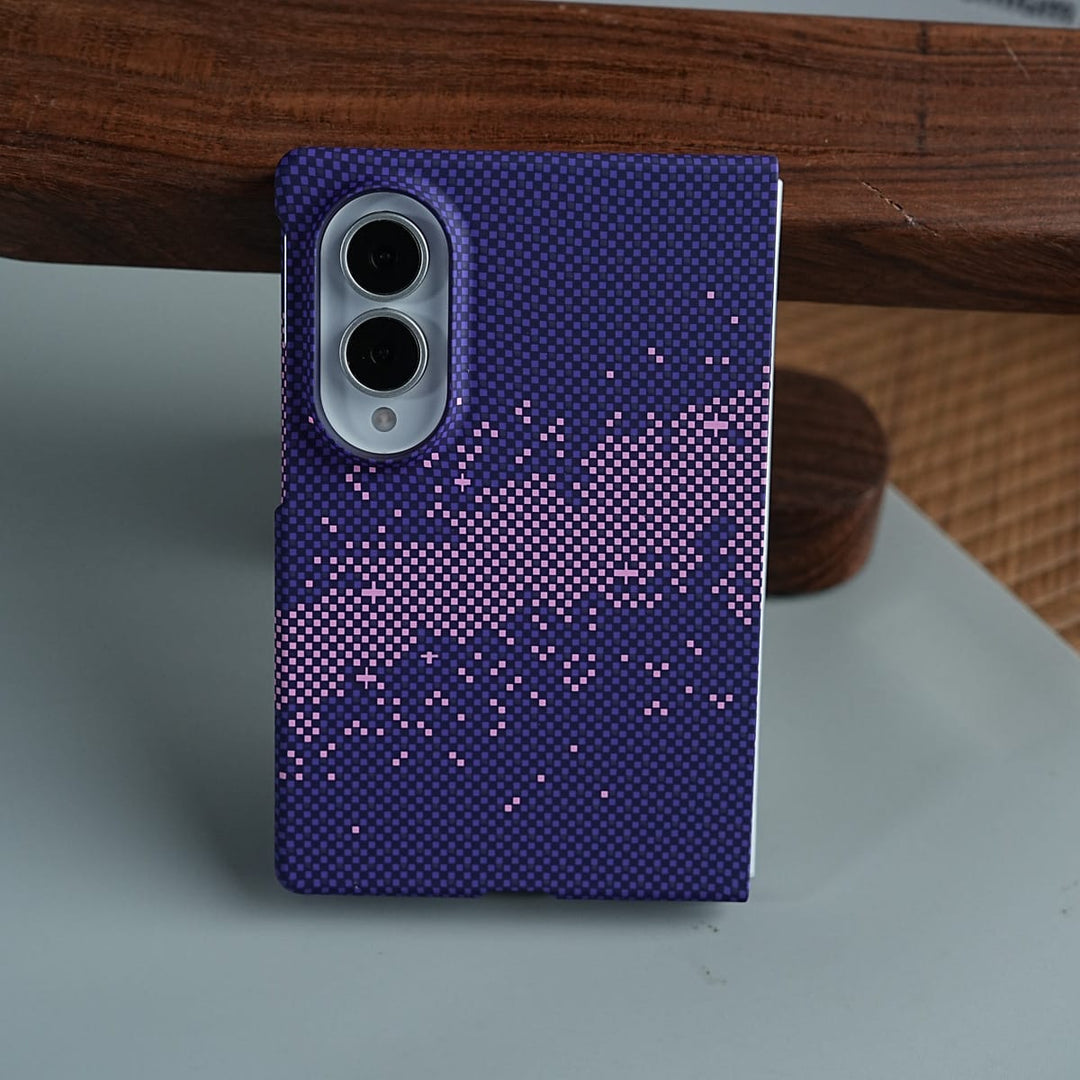 FRATO Z Fold 8 Series Purple Pixel Pattern Case Abstract Wave Design Case For Samsung Galaxy Z Fold 8