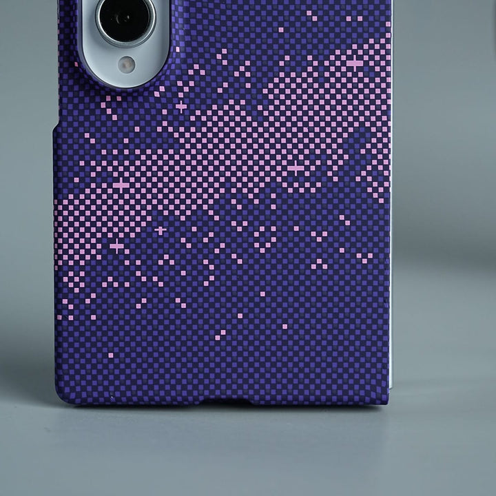 FRATO Z Fold 8 Series Purple Pixel Pattern Case Abstract Wave Design Case For Samsung Galaxy Z Fold 8