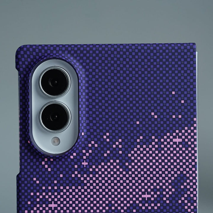 FRATO Z Fold 8 Series Purple Pixel Pattern Case Abstract Wave Design Case For Samsung Galaxy Z Fold 8