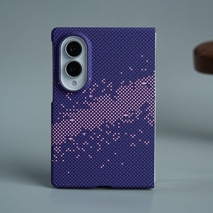 FRATO Z Fold 8 Series Purple Pixel Pattern Case Abstract Wave Design Case For Samsung Galaxy Z Fold 8