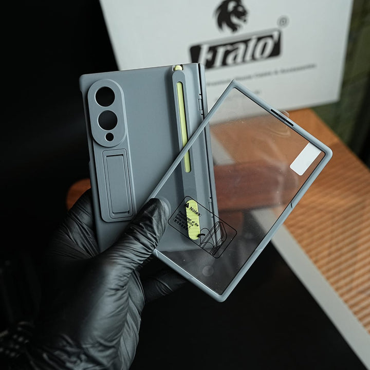 FRATO Z Fold 8 Series PushUP S Pen Holder Case for Galaxy Z Fold 8 with Front Glass Protection