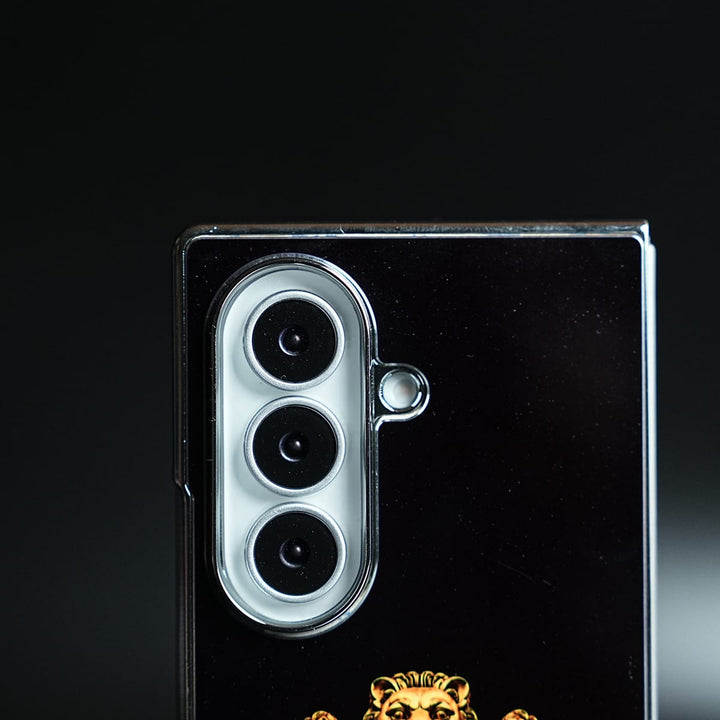 FRATO Z Fold 8 Series Satyameva Jayate Chrome Plated Case for Galaxy Z Fold 8 Ultra | Lion Capital of Ashoka Emblem