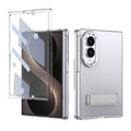 Transparent Braket Metal Stand Case for Samsung Galaxy Z Fold 8 | Built-In Front Glass