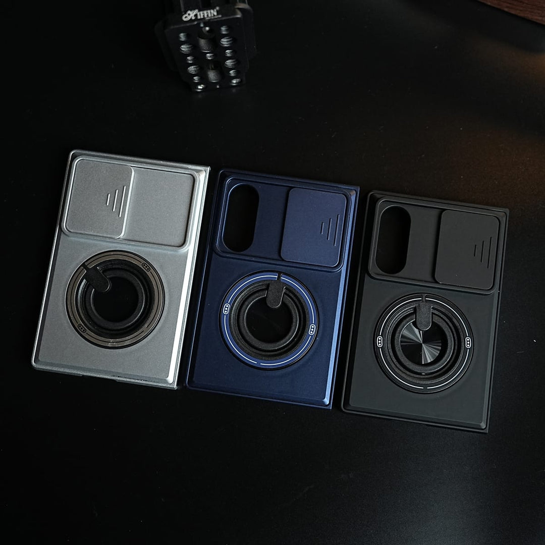 FRATO Z Fold 8 Series Sliding Camera Shield Case for Galaxy Z Fold 8 | Rotating Ring Stand