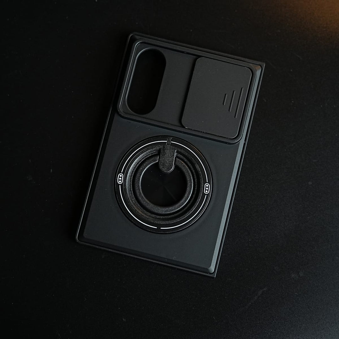 FRATO Z Fold 8 Series Sliding Camera Shield Case for Galaxy Z Fold 8 | Rotating Ring Stand