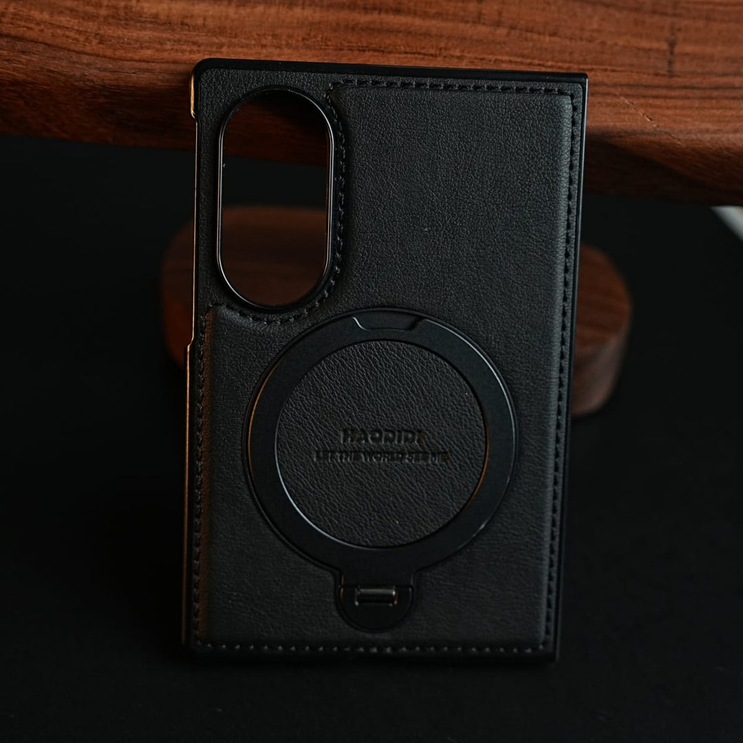 FRATO Z Fold 8 Series Stitched Leather Texture Case for Galaxy Z Fold 8 | Ring Stand and Front Frame