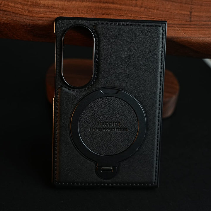 FRATO Z Fold 8 Series Stitched Leather Texture Case for Galaxy Z Fold 8 | Ring Stand and Front Frame