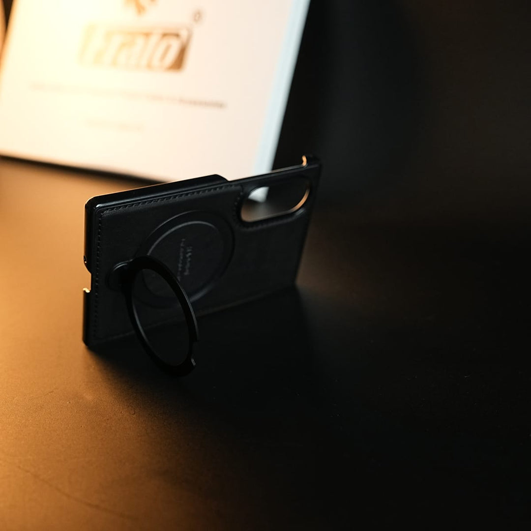 FRATO Z Fold 8 Series Stitched Leather Texture Case for Galaxy Z Fold 8 | Ring Stand and Front Frame