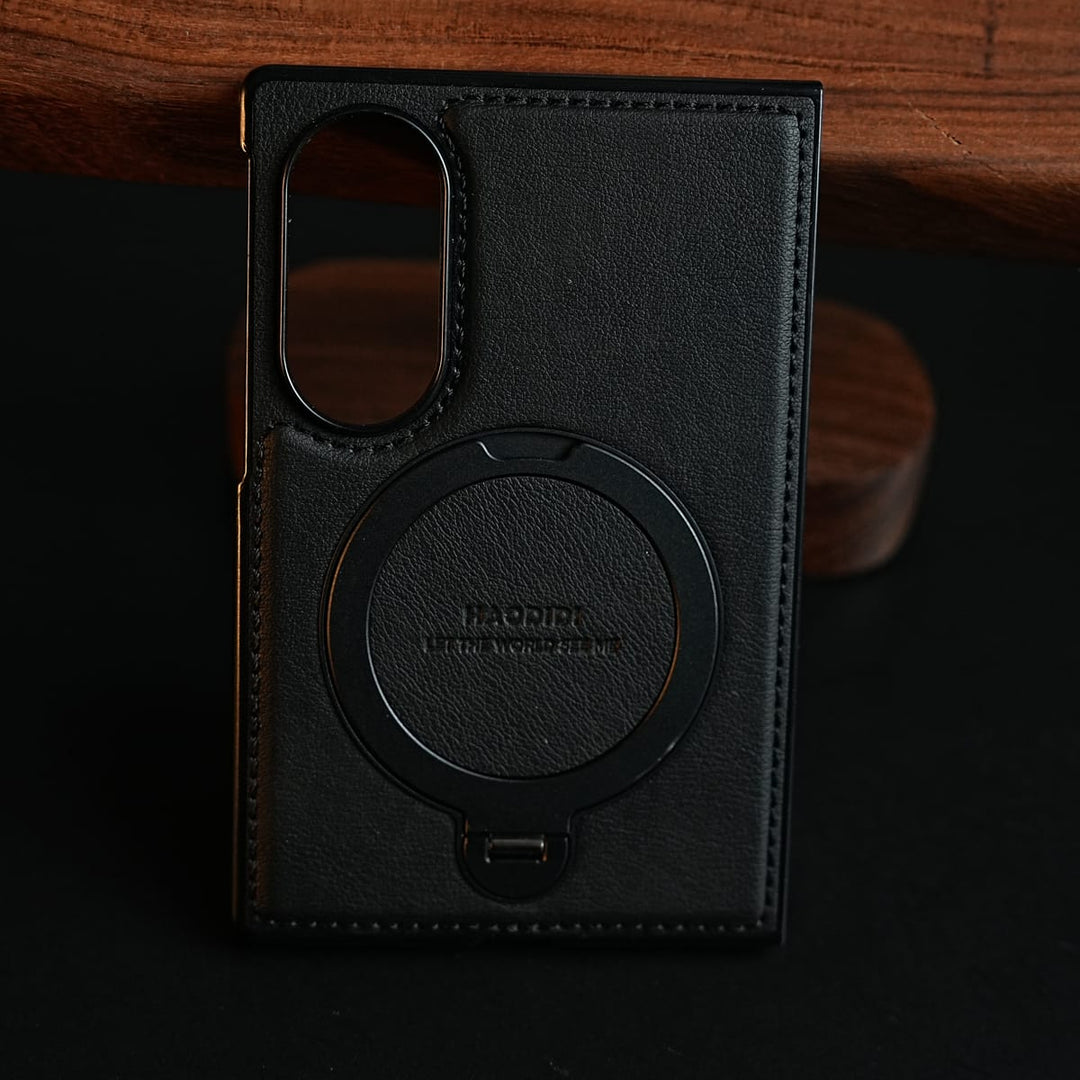 FRATO Z Fold 8 Series Stitched Leather Texture Case for Galaxy Z Fold 8 | Ring Stand and Front Frame