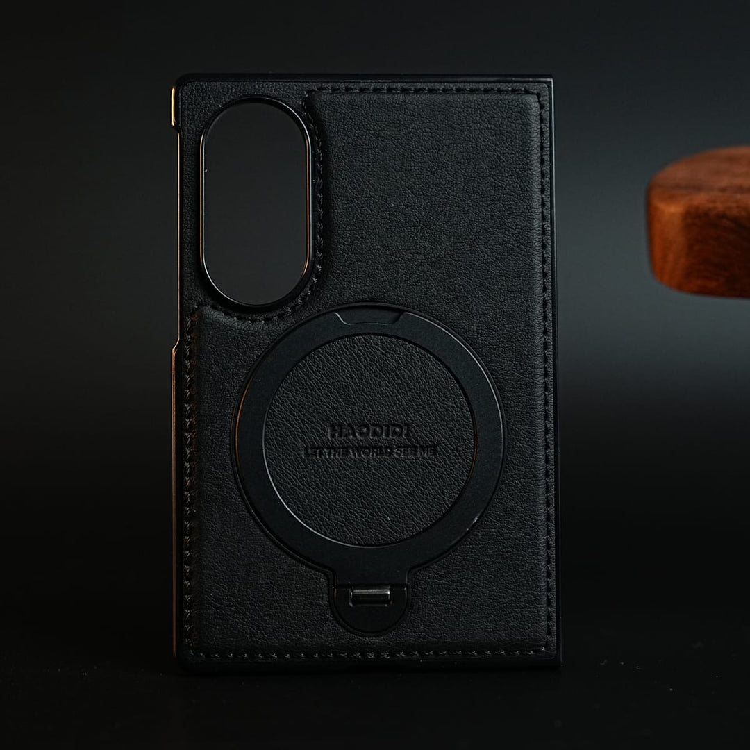 FRATO Z Fold 8 Series Stitched Leather Texture Case for Galaxy Z Fold 8 | Ring Stand and Front Frame