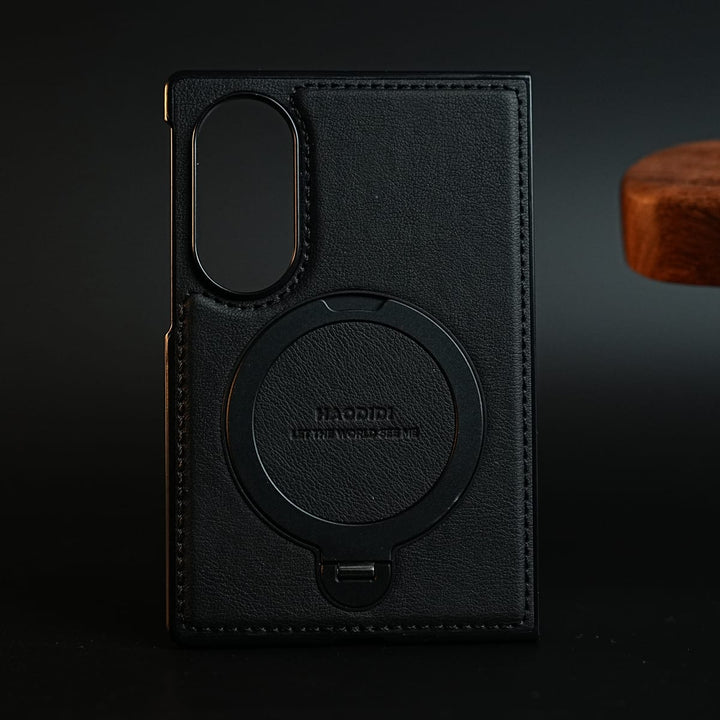 FRATO Z Fold 8 Series Stitched Leather Texture Case for Galaxy Z Fold 8 | Ring Stand and Front Frame
