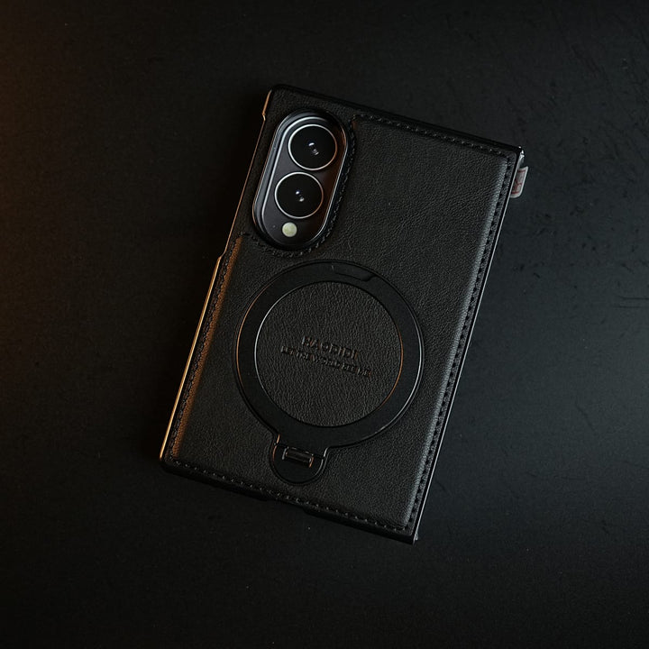 FRATO Z Fold 8 Series Stitched Leather Texture Case for Galaxy Z Fold 8 | Ring Stand and Front Frame