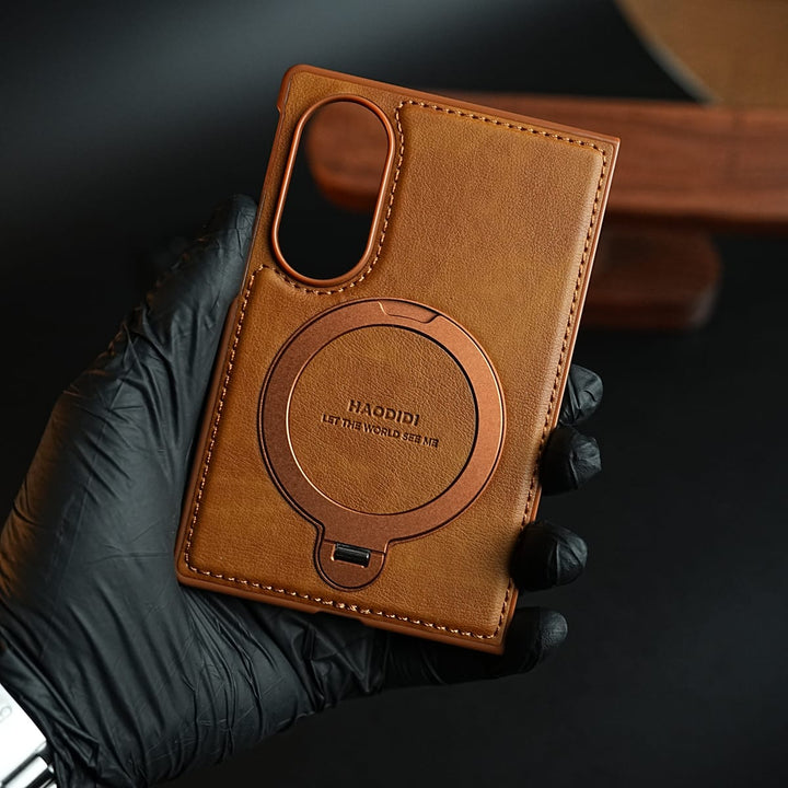 FRATO Z Fold 8 Series Stitched Leather Texture Case for Galaxy Z Fold 8 | Ring Stand and Front Frame