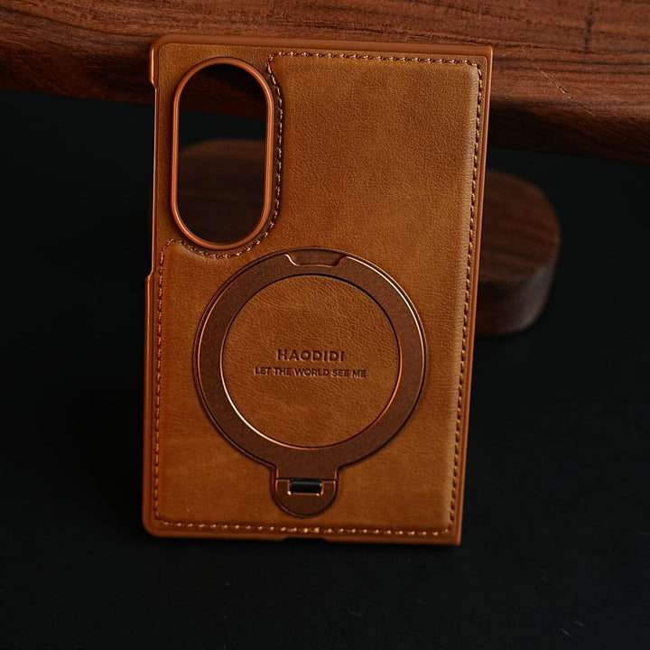FRATO Z Fold 8 Series Stitched Leather Texture Case for Galaxy Z Fold 8 | Ring Stand and Front Frame
