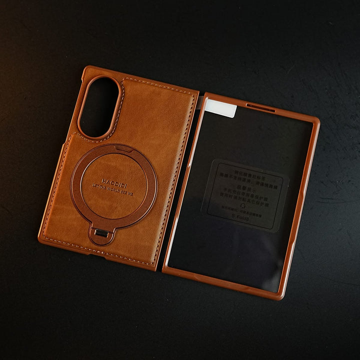 FRATO Z Fold 8 Series Stitched Leather Texture Case for Galaxy Z Fold 8 | Ring Stand and Front Frame