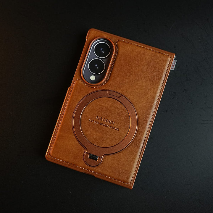 FRATO Z Fold 8 Series Stitched Leather Texture Case for Galaxy Z Fold 8 | Ring Stand and Front Frame