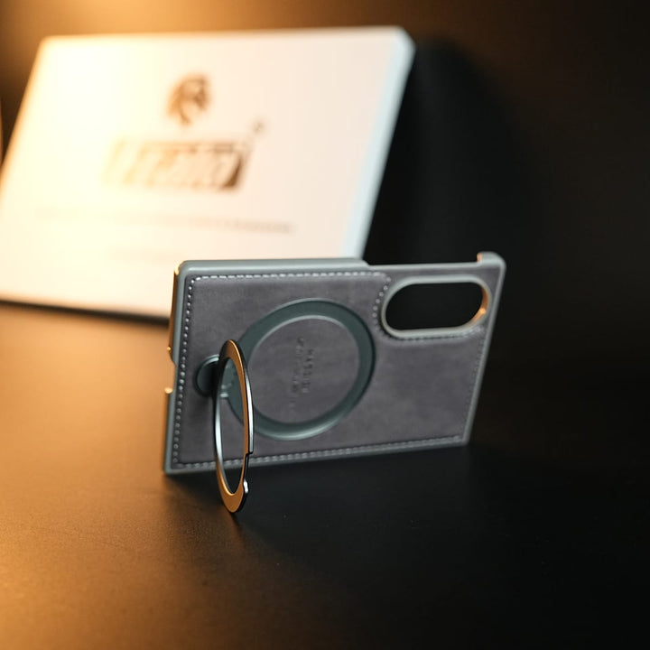 FRATO Z Fold 8 Series Stitched Leather Texture Case for Galaxy Z Fold 8 | Ring Stand and Front Frame