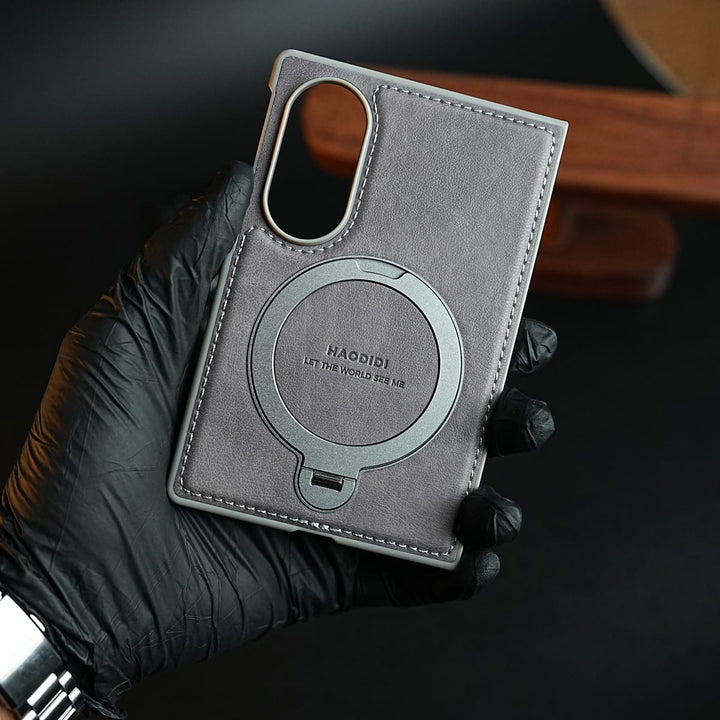 FRATO Z Fold 8 Series Stitched Leather Texture Case for Galaxy Z Fold 8 | Ring Stand and Front Frame