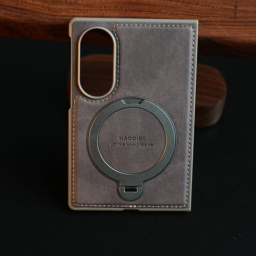 FRATO Z Fold 8 Series Stitched Leather Texture Case for Galaxy Z Fold 8 | Ring Stand and Front Frame