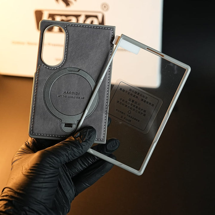 FRATO Z Fold 8 Series Stitched Leather Texture Case for Galaxy Z Fold 8 | Ring Stand and Front Frame