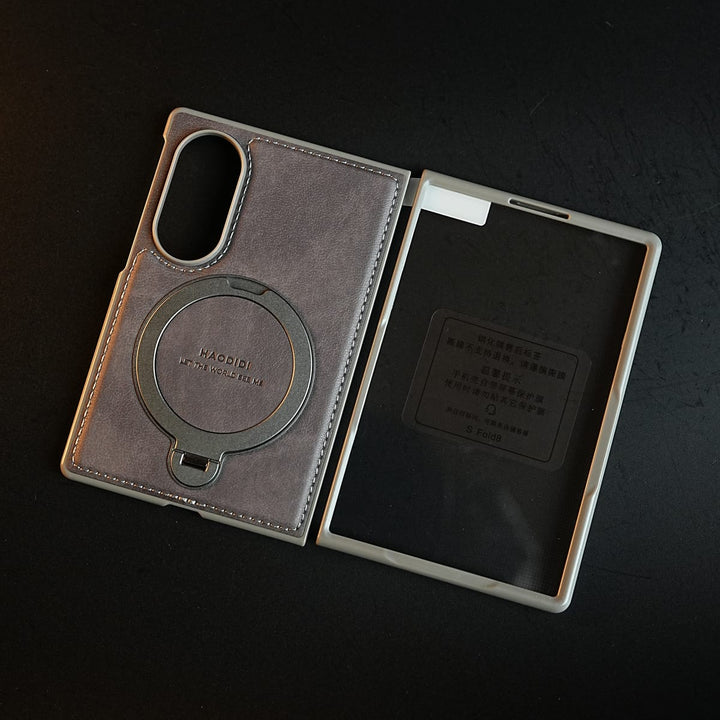 FRATO Z Fold 8 Series Stitched Leather Texture Case for Galaxy Z Fold 8 | Ring Stand and Front Frame