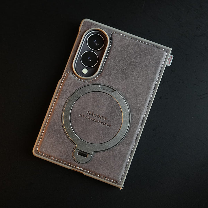 FRATO Z Fold 8 Series Stitched Leather Texture Case for Galaxy Z Fold 8 | Ring Stand and Front Frame