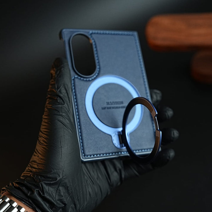 FRATO Z Fold 8 Series Stitched Leather Texture Case for Galaxy Z Fold 8 | Ring Stand and Front Frame