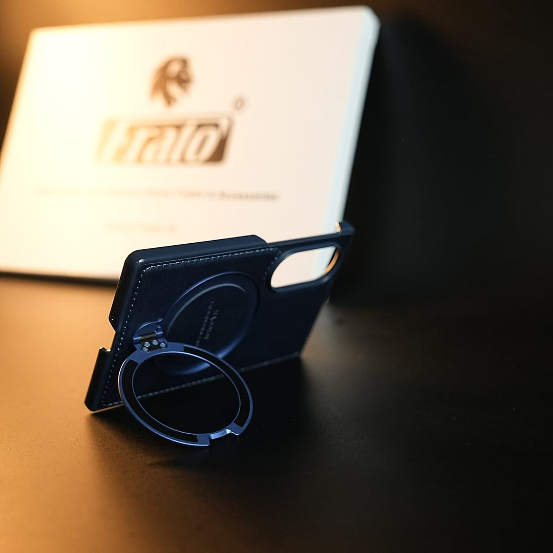 FRATO Z Fold 8 Series Stitched Leather Texture Case for Galaxy Z Fold 8 | Ring Stand and Front Frame