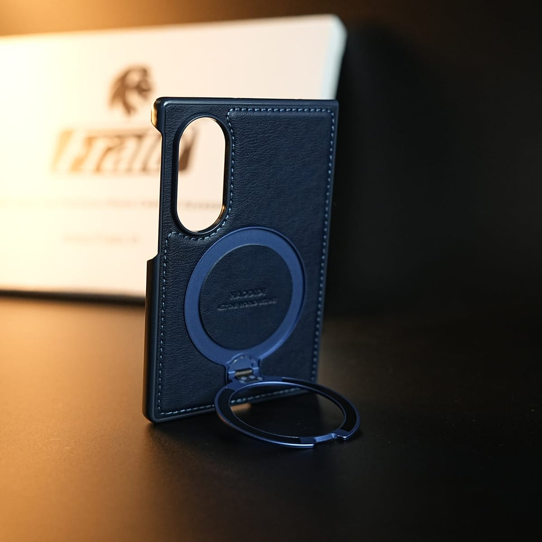 FRATO Z Fold 8 Series Stitched Leather Texture Case for Galaxy Z Fold 8 | Ring Stand and Front Frame