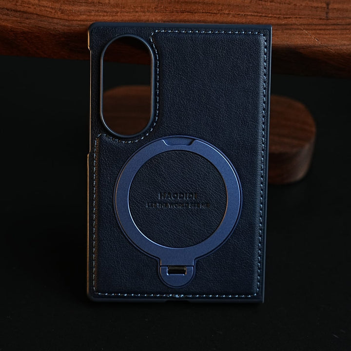 FRATO Z Fold 8 Series Stitched Leather Texture Case for Galaxy Z Fold 8 | Ring Stand and Front Frame