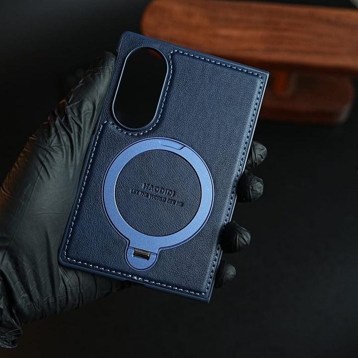 FRATO Z Fold 8 Series Stitched Leather Texture Case for Galaxy Z Fold 8 | Ring Stand and Front Frame
