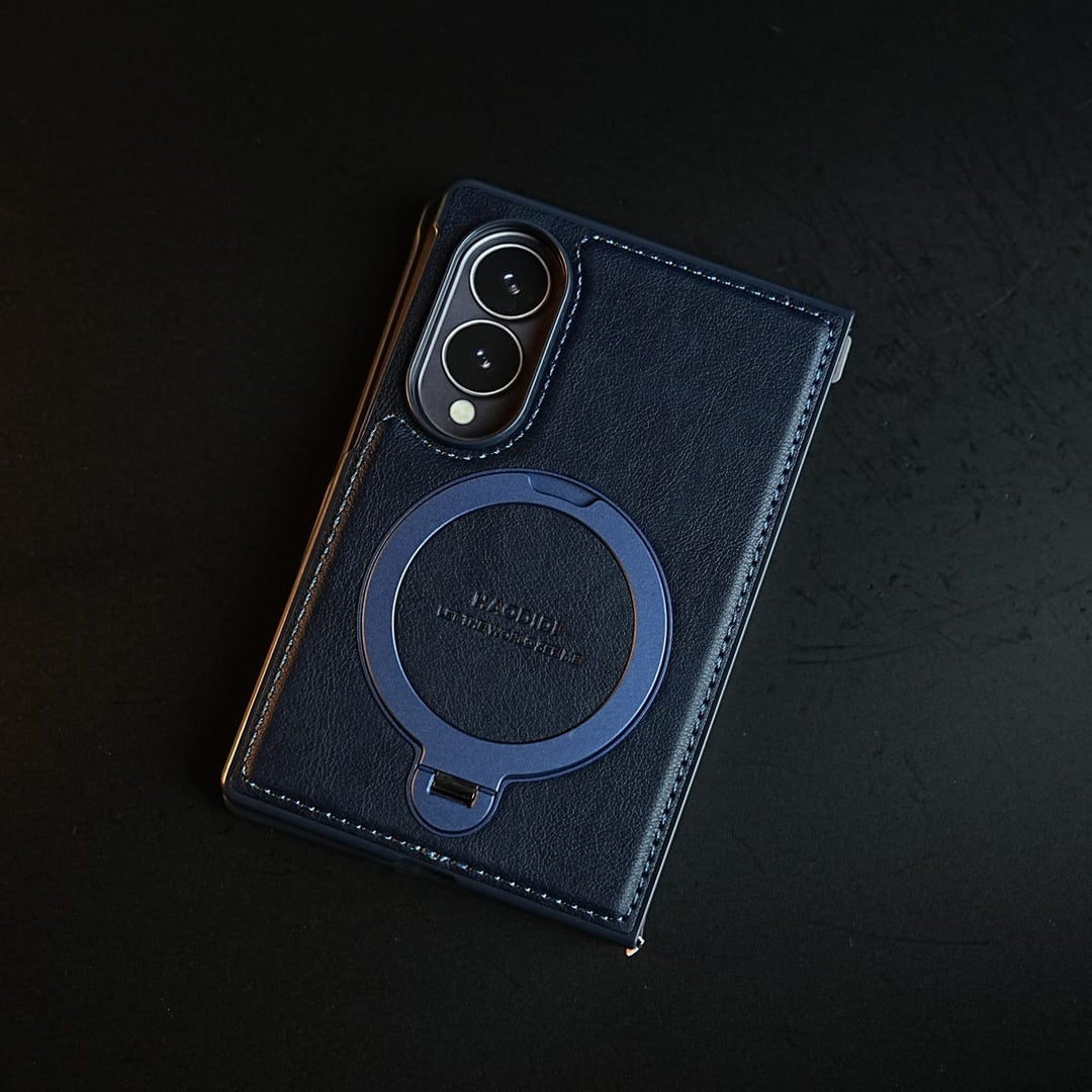 FRATO Z Fold 8 Series Stitched Leather Texture Case for Galaxy Z Fold 8 | Ring Stand and Front Frame