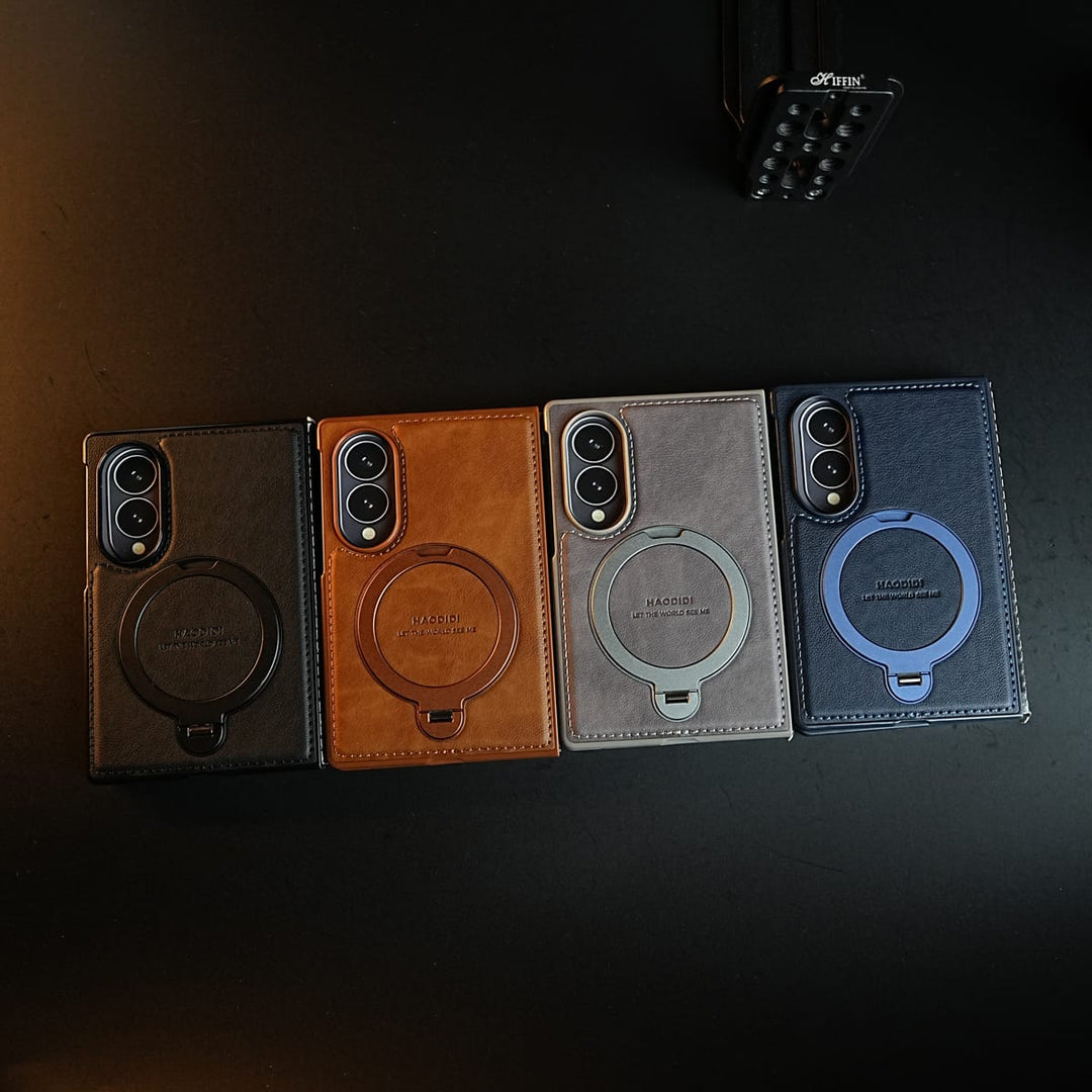 FRATO Z Fold 8 Series Stitched Leather Texture Case for Galaxy Z Fold 8 | Ring Stand and Front Frame