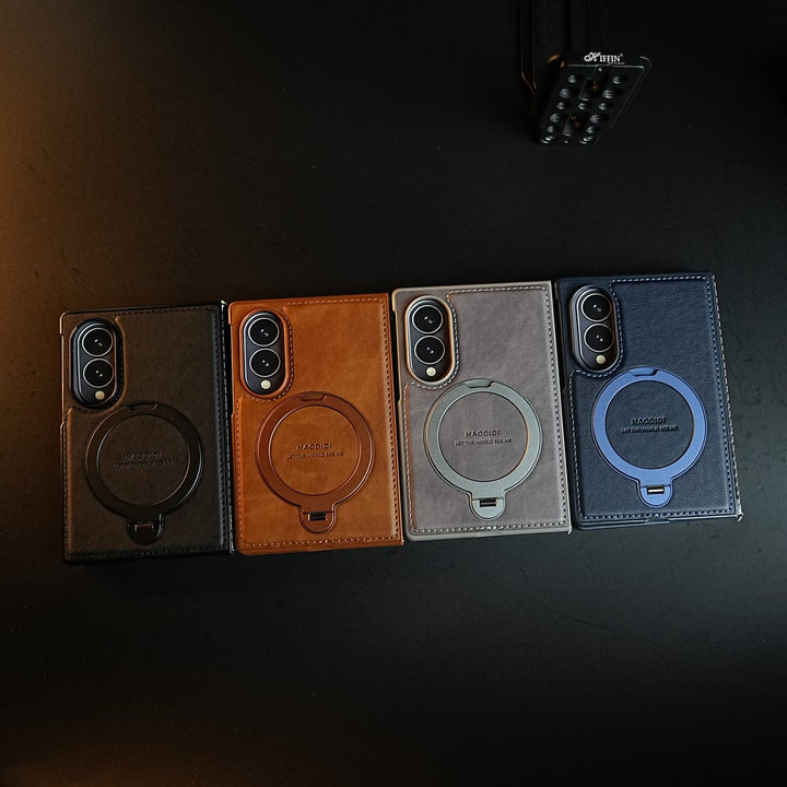 FRATO Z Fold 8 Series Stitched Leather Texture Case for Galaxy Z Fold 8 | Ring Stand and Front Frame