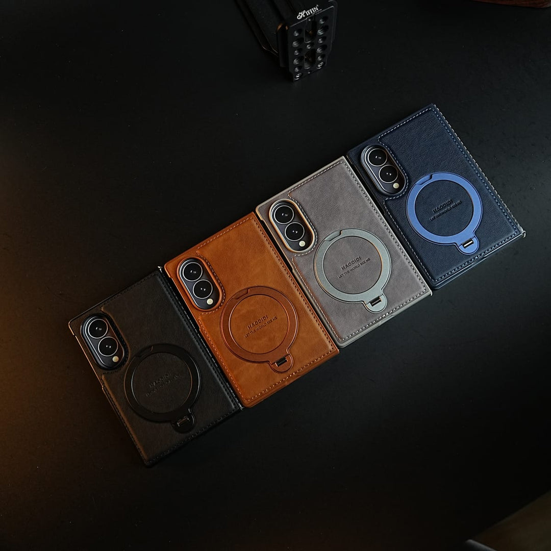 FRATO Z Fold 8 Series Stitched Leather Texture Case for Galaxy Z Fold 8 | Ring Stand and Front Frame