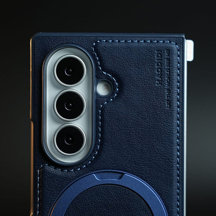FRATO Z Fold 8 Series Stitched Leather Texture Case for Galaxy Z Fold 8 Ultra | Ring Stand and Front Frame