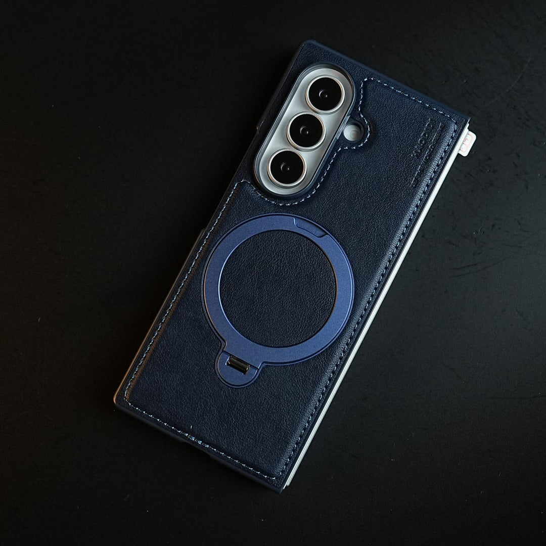 FRATO Z Fold 8 Series Stitched Leather Texture Case for Galaxy Z Fold 8 Ultra | Ring Stand and Front Frame