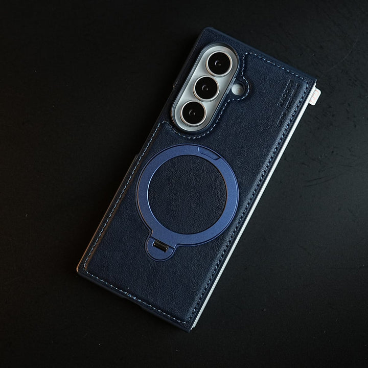 FRATO Z Fold 8 Series Stitched Leather Texture Case for Galaxy Z Fold 8 Ultra | Ring Stand and Front Frame