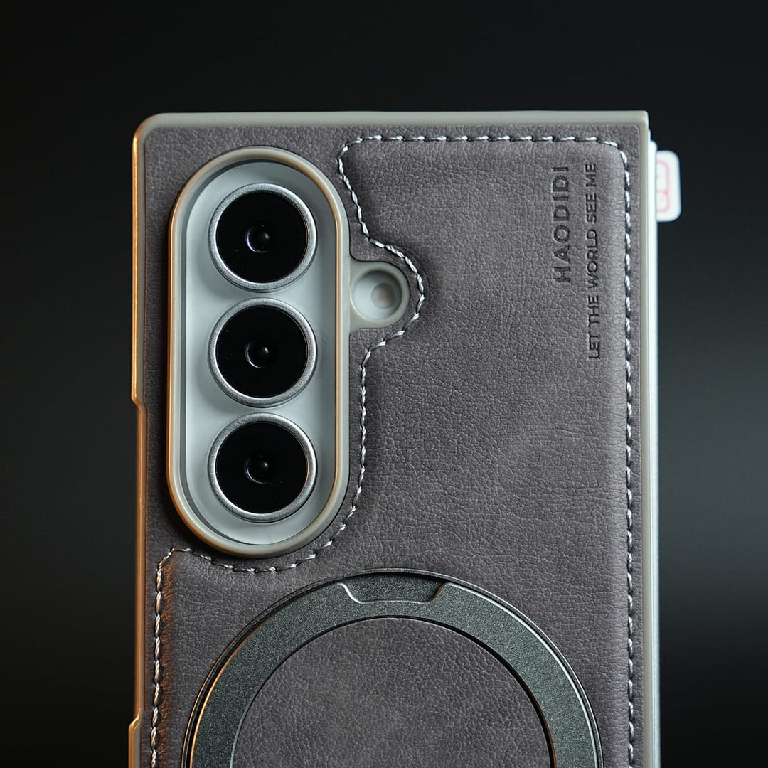 FRATO Z Fold 8 Series Stitched Leather Texture Case for Galaxy Z Fold 8 Ultra | Ring Stand and Front Frame