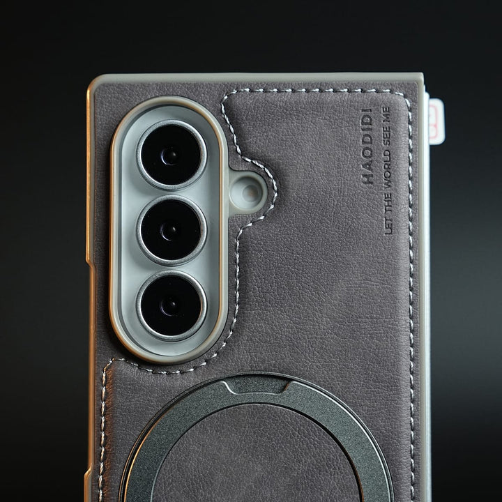 FRATO Z Fold 8 Series Stitched Leather Texture Case for Galaxy Z Fold 8 Ultra | Ring Stand and Front Frame