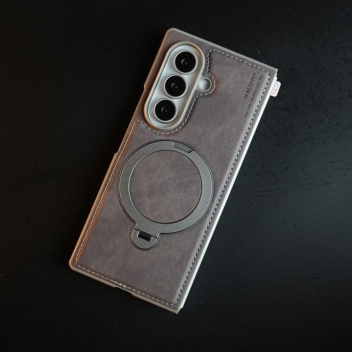 FRATO Z Fold 8 Series Stitched Leather Texture Case for Galaxy Z Fold 8 Ultra | Ring Stand and Front Frame