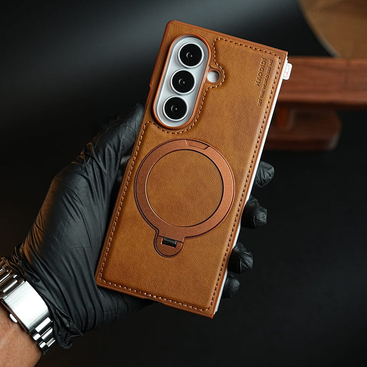 FRATO Z Fold 8 Series Stitched Leather Texture Case for Galaxy Z Fold 8 Ultra | Ring Stand and Front Frame