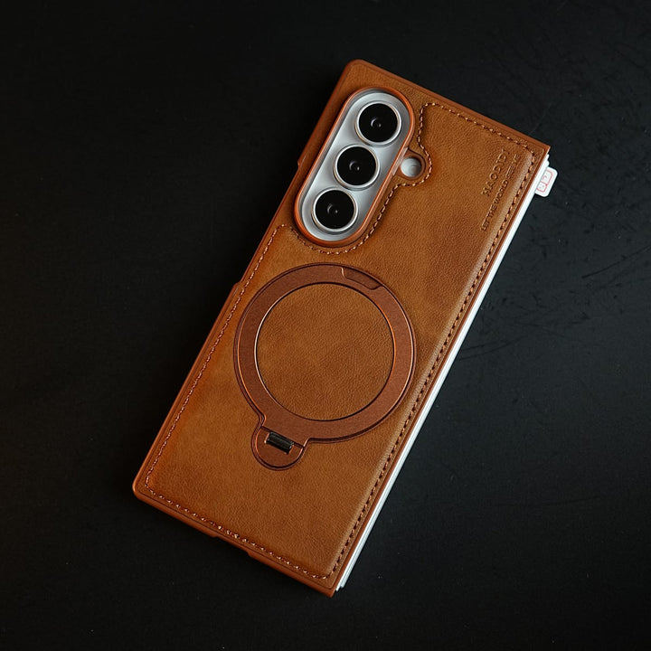 FRATO Z Fold 8 Series Stitched Leather Texture Case for Galaxy Z Fold 8 Ultra | Ring Stand and Front Frame