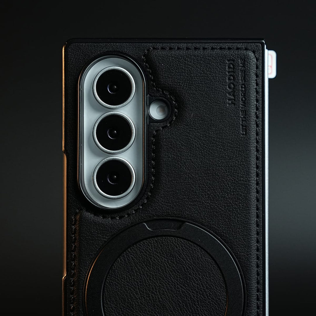 FRATO Z Fold 8 Series Stitched Leather Texture Case for Galaxy Z Fold 8 Ultra | Ring Stand and Front Frame