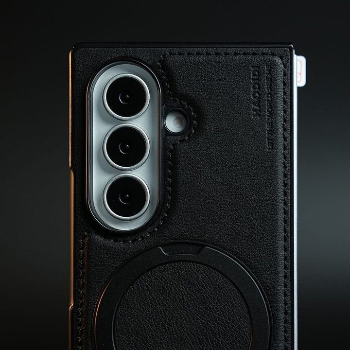 FRATO Z Fold 8 Series Stitched Leather Texture Case for Galaxy Z Fold 8 Ultra | Ring Stand and Front Frame