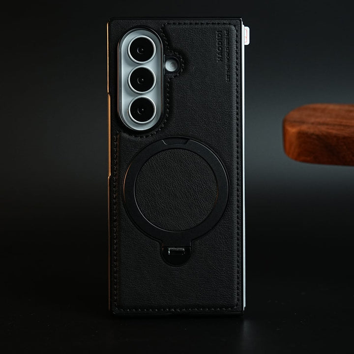 FRATO Z Fold 8 Series Stitched Leather Texture Case for Galaxy Z Fold 8 Ultra | Ring Stand and Front Frame