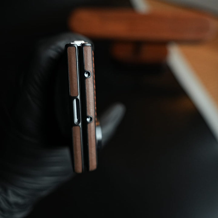 FRATO Z Fold 8 Series Stitched Leather Texture Cover for Galaxy Z Fold 8 Ultra | Metal Ring Stand Case