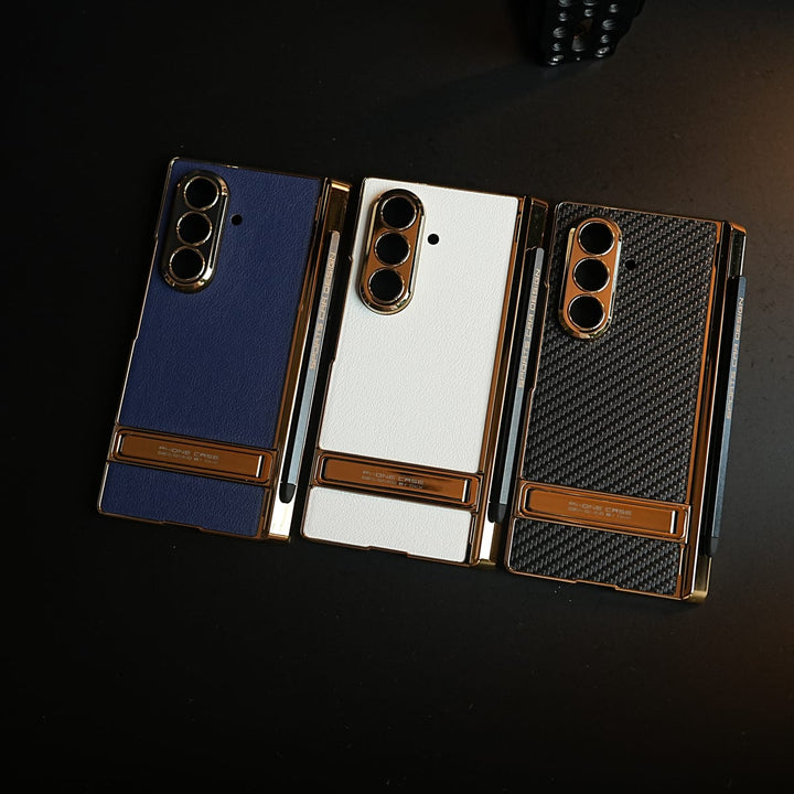 FRATO Z Fold 8 Series Texture Case with Metallic Stand for Galaxy Z Fold 8 Ultra | Protective Front Frame