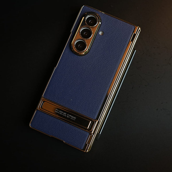 FRATO Z Fold 8 Series Texture Case with Metallic Stand for Galaxy Z Fold 8 Ultra | Protective Front Frame